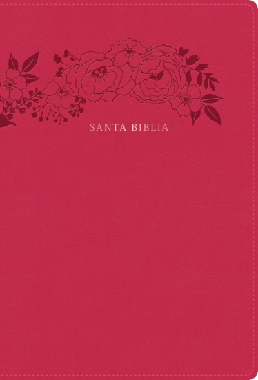 Imagen de Biblia letra supergigante, floral símil piel, RVR 1960