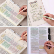 Imagen de Aesthetic Gel Highlighters and Pens No Bleed, 12 Pack