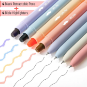 Imagen de Bible Highlighters and Pens, 8 Pack, No Bleed Assorted Colors