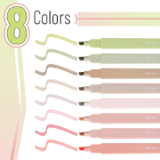 Imagen de Aesthetic Highlighters, 8 pcs, Chisel Tip, Boho Colors, No Bleed Bible Highlighter Pastel