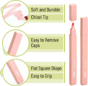Imagen de Aesthetic Highlighters, 8 pcs, Chisel Tip, Boho Colors, No Bleed Bible Highlighter Pastel