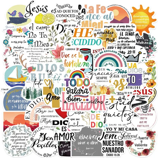 Imagen de Stickers - 50 unidades de citas bíblicas en español