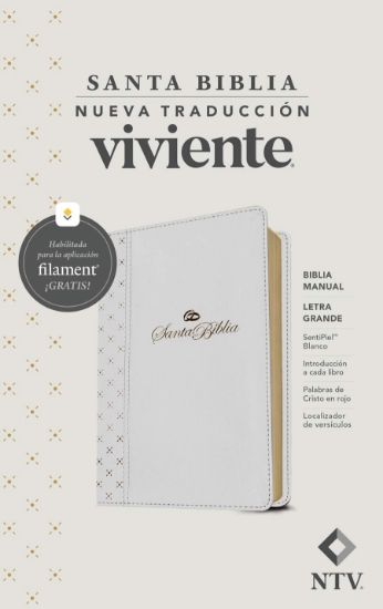 Imagen de Biblia manual NTV, letra grande con Filament (SentiPiel, Blanco, Letra Roja)