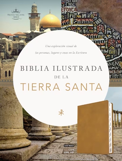 Imagen de RVR 1960 Biblia ilustrada de la Tierra Santa, café símil piel con índice