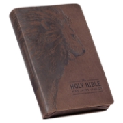 Imagen de Walnut Brown Faux Leather King James Version Deluxe Gift Bible with Thumb Index and Zippered Closure