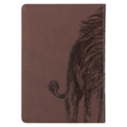 Imagen de Strength and Defense Lion Walnut-Brown Faux Leather Hardcover Notebook with Elastic Band Closure - Exodus 15:2