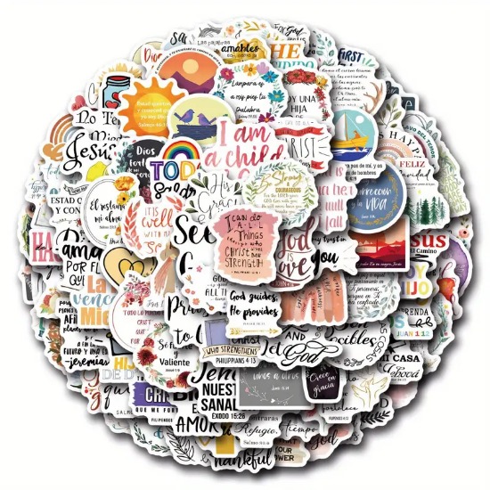 Imagen de Stickers - 100 unidades de frases en inglés y en español