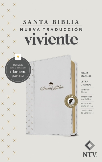Imagen de Biblia manual NTV, letra grande con Filament (SentiPiel, Blanco, Letra Roja, Con índice)