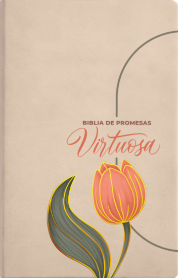 Imagen de Biblia de Promesas RVR1960, Virtuosa, Letra gigante, Piel especial, Crema