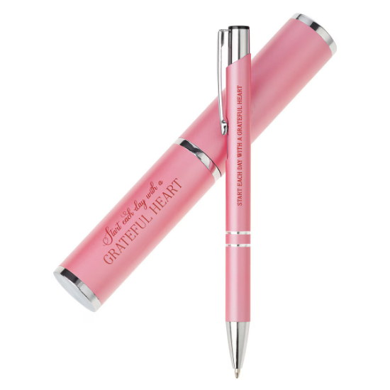 Imagen de Pink Grateful Heart Stylish Pen and Case Gift Set