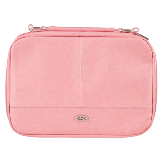 Imagen de Two-fold Pink Faux Leather Organizer Bible Cover