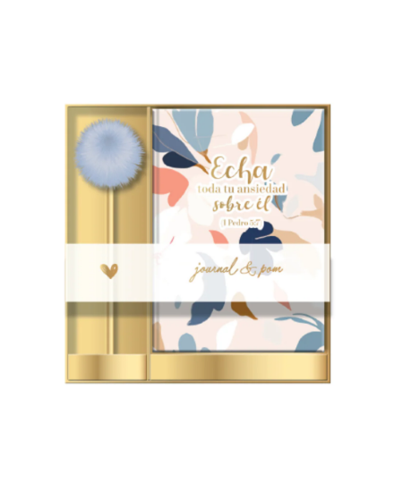 Imagen de Journal & bolígrafo pom pom | Echa toda tu ansiedad sobre él