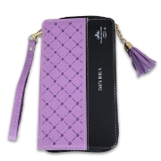 Imagen de Bibllia RVR60 15CZTI/ Chequera Lila-Negro/ Cierre