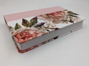 Imagen de Biblia RVR1960 letra grande. Tapa Dura, Tela rosada con flores, tamaño manual