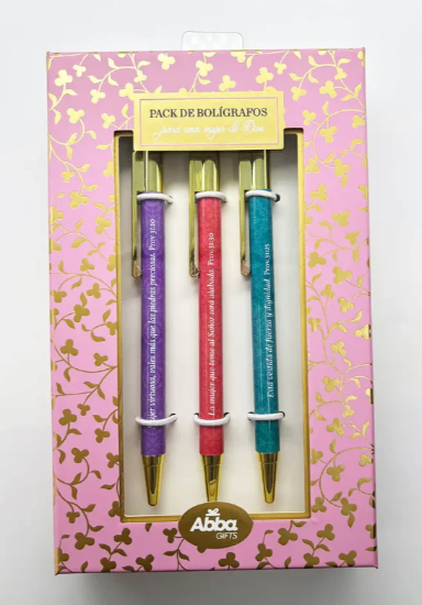 Imagen de Pack 3 bolígrafos de lujo. Mujer de Dios