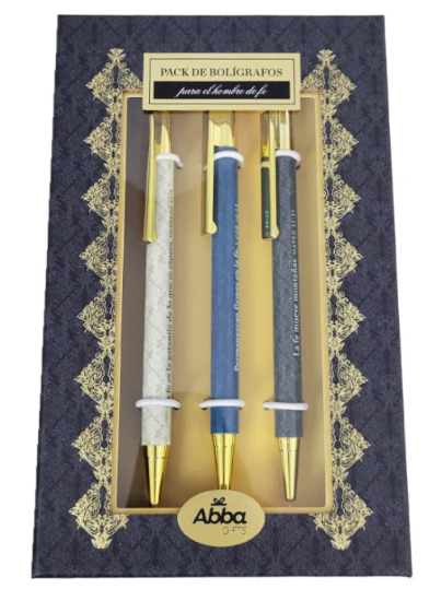 Imagen de Pack 3 bolígrafos de lujo. Hombre de fe