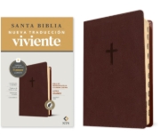 Imagen de Biblia de referencia en la columna central NTV, letra grande con Filament (SentiPiel, Café, Índice, Letra Roja)
