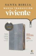 Imagen de Biblia de referencia en la columna central NTV, letra grande 9.5, zíper con Filament (SentiPiel, Gris, Letra Roja)