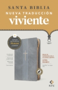 Imagen de Biblia de referencia en la columna central NTV, letra grande 9.5, zíper con Filament (SentiPiel, Gris, Índice, Letra Roja)