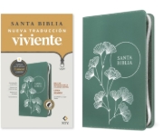 Imagen de Biblia de referencia en la columna central NTV, letra grande de zíper con Filament (SentiPiel, Verde, Índice, Letra Roja)