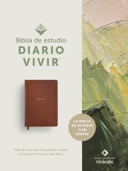 Imagen de Biblia de estudio del diario vivir NTV (SentiPiel, Café, Letra Roja)