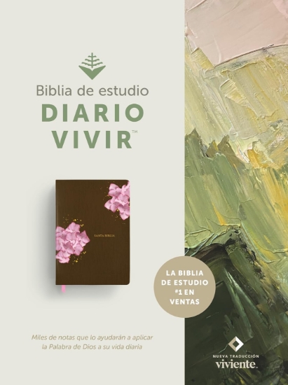 Imagen de Biblia de estudio del diario vivir NTV (SentiPiel, Café/Rosa, Letra Roja)