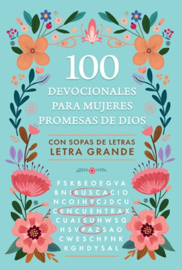 Imagen de 100 devocionales para mujeres. Promesas de Dios con sopa de letras