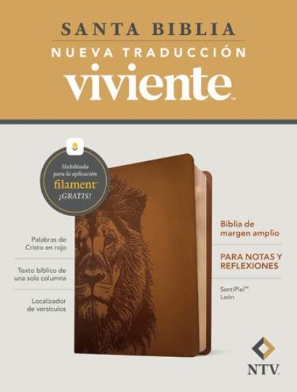 Imagen de Biblia de margen amplio NTV con Filament (SentiPiel, León, Letra Roja)