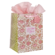 Imagen de Be Still Pink Spring Floral Large Portrait Gift Bag - Psalm 46:10