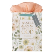 Imagen de Be Still and Know Peach Meadow Large Portrait Gift Bag - Psalm 46:10