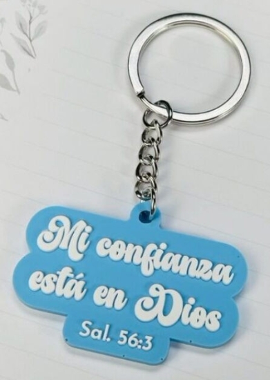 Imagen de Llavero caucho. Mi confianza está en Dios