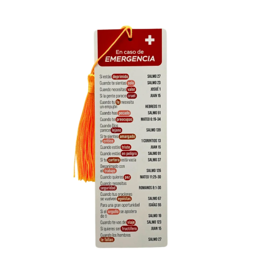 Imagen de Marcador de libro con Tassel. En caso de emergencia