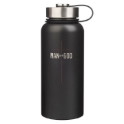 Imagen de Man of God Matte Black Stainless Steel Water Bottle