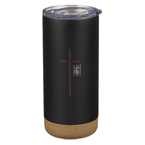 Imagen de Man of God Black Stainless Steel Tumbler - 1 Timothy 6:11