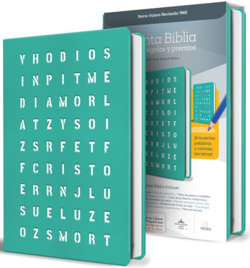 Imagen de Biblia RVR 1960 para Regalos y Premios, Aguamarina con Sopa de Letras