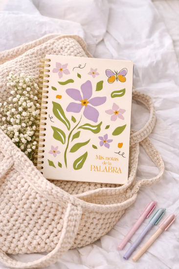Imagen de Libreta para Notas - Mis notas de la palabra - Flor Lila