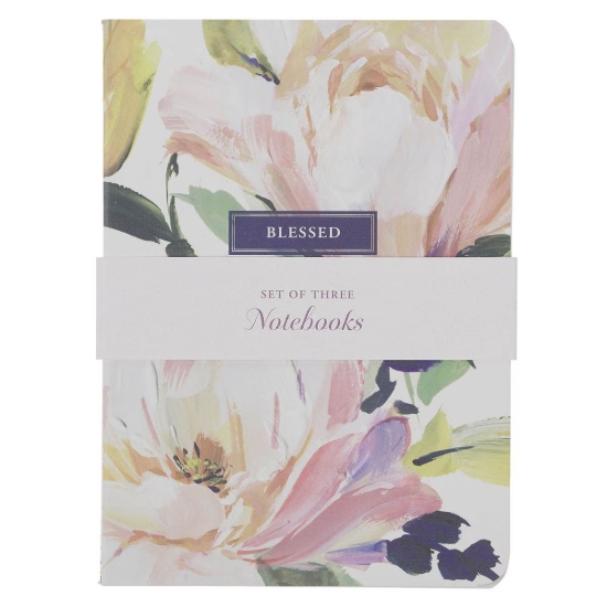 Imagen de Blessed Purple Floral 3-Piece Large Notebook Set