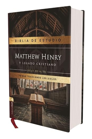 Imagen de RVR, Biblia de estudio Matthew Henry y legado cristiano, Tapa dura, Interior a dos colores, Comfort Print